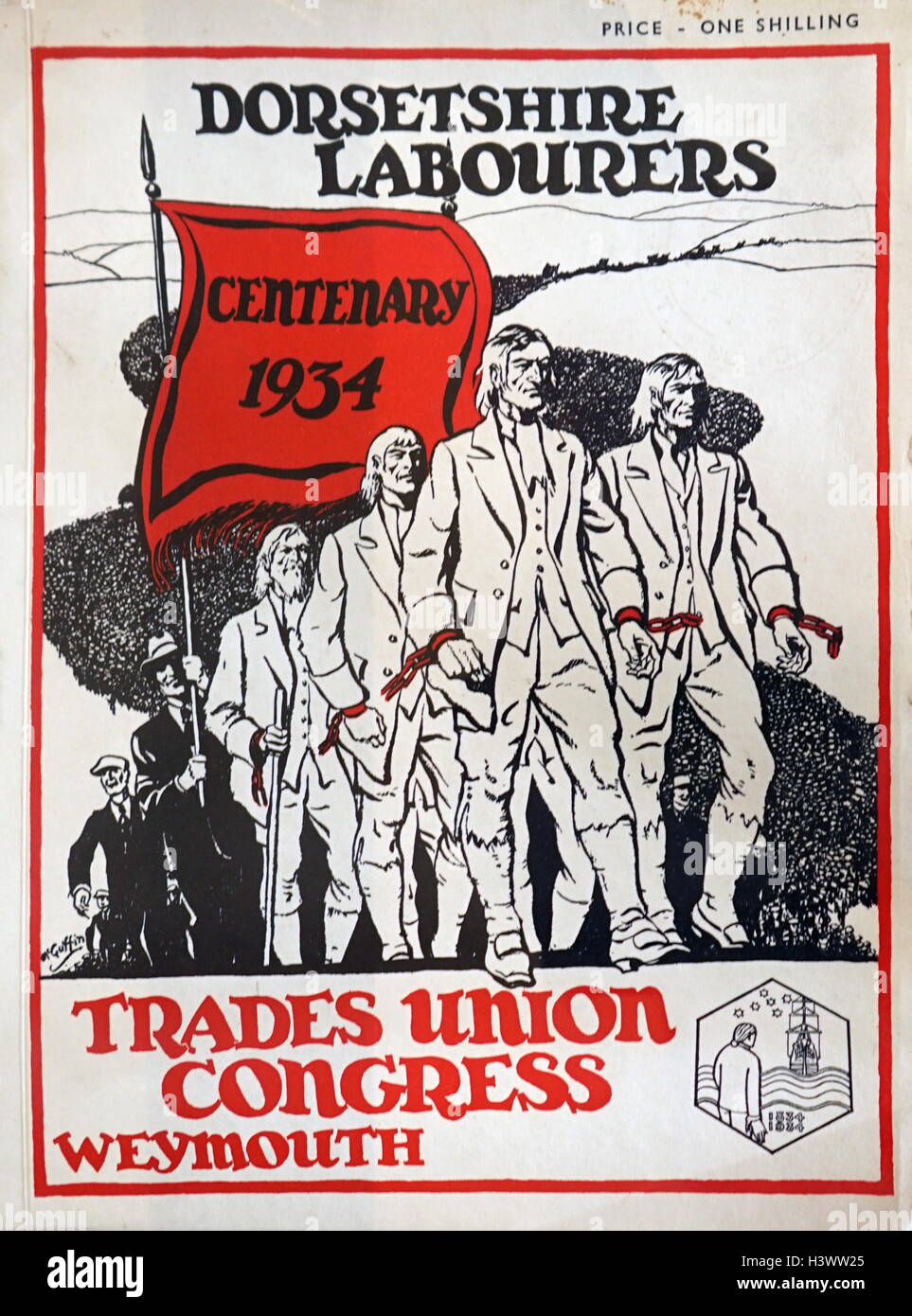 Ouvriers, centenaire 1934 Dorsetshire' publié par le Trades Union Congress. En date du 20e siècle Banque D'Images