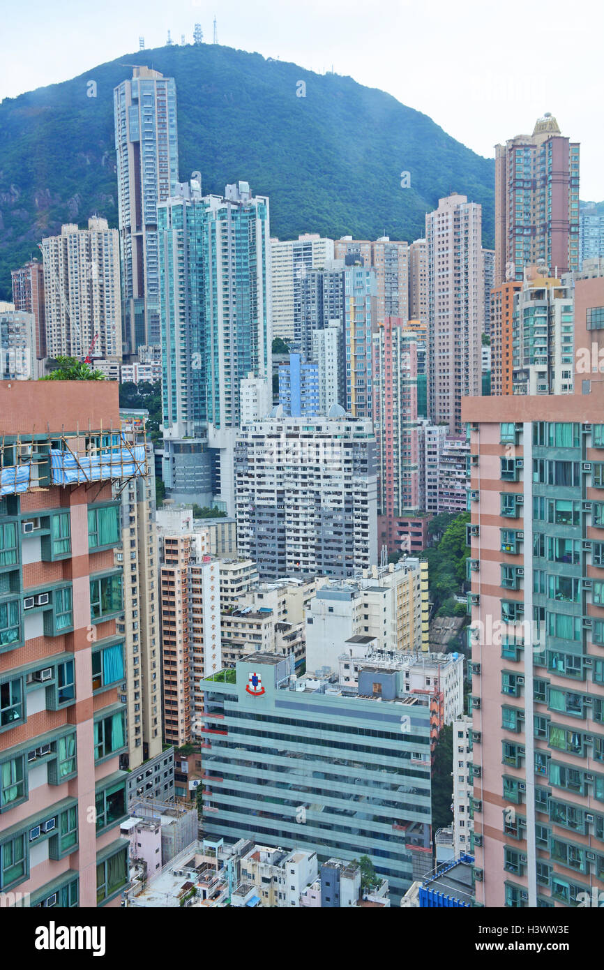 Vue aérienne sur l'immeuble d'île Victoria Hong Kong Chine Banque D'Images