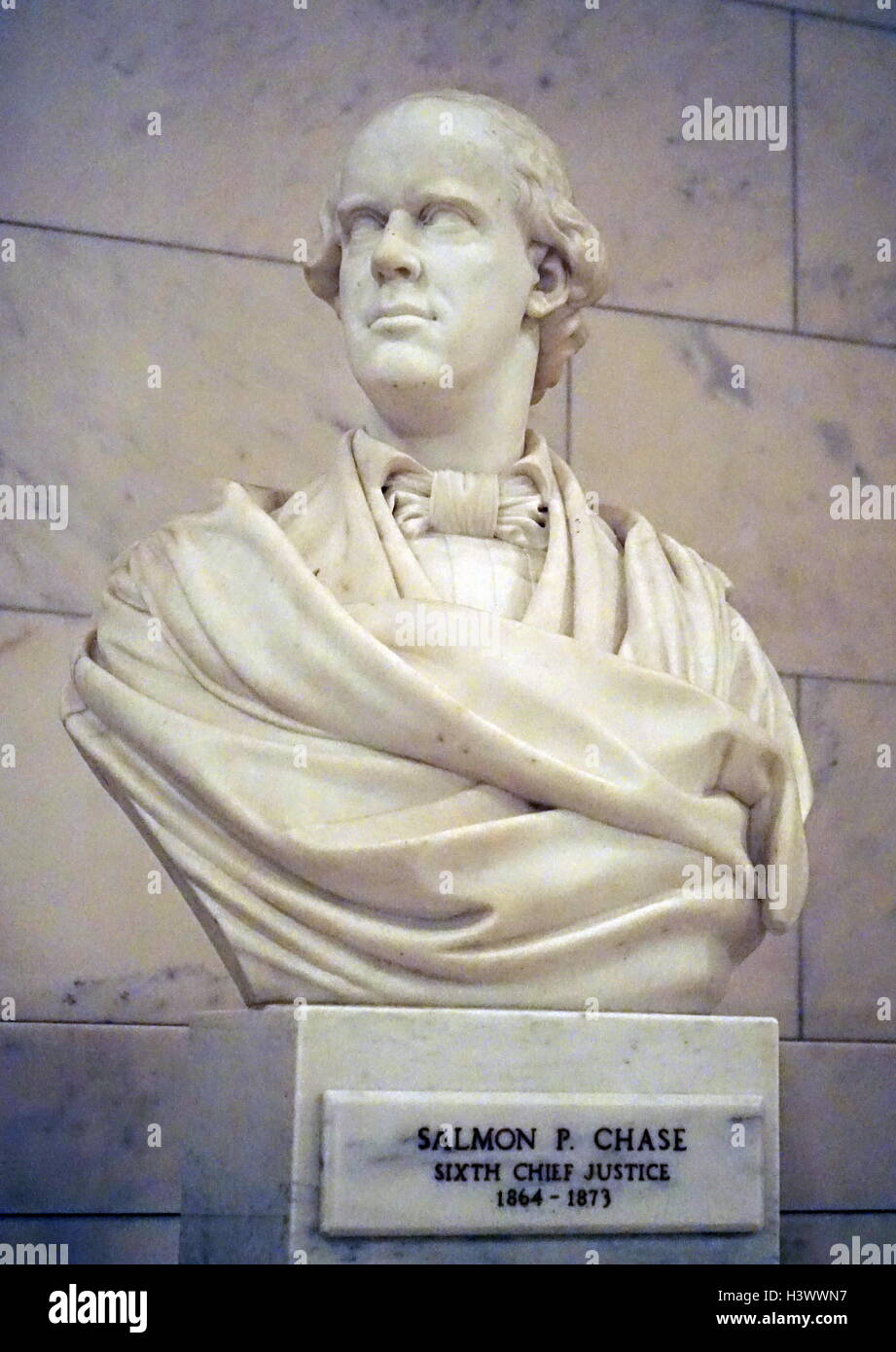 Buste de Salmon P. Chase (1808-1873) un homme politique américain, juriste et Chef de la Justice des États-Unis d'Amérique. En date du 20e siècle Banque D'Images
