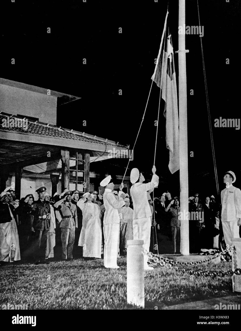 Le 4 janvier 1948, le Myanmar est devenu une république indépendante, du nom de l'Union de la Birmanie, avec Sao Shwe Thaik comme premier président et U Nu comme son premier Premier Ministre. Banque D'Images