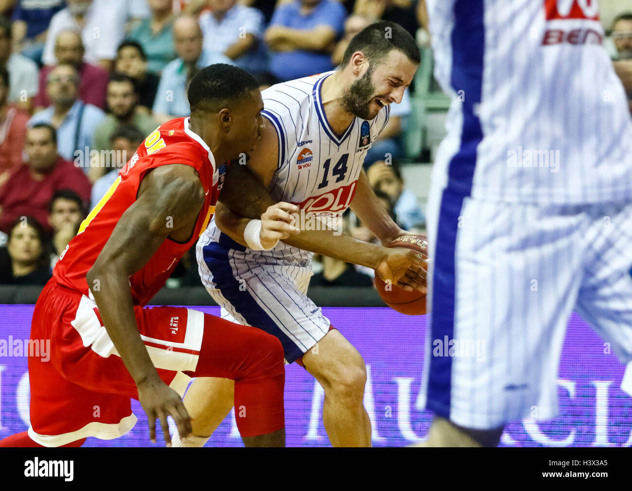 Murcia, Espagne. Le 12 octobre, 2016. Eurocup de basket-ball match entre Murcie Ucam CB vs Buducnost Voli. Boris Savovic. Credit : ABEL F. ROS/Alamy Live News Banque D'Images