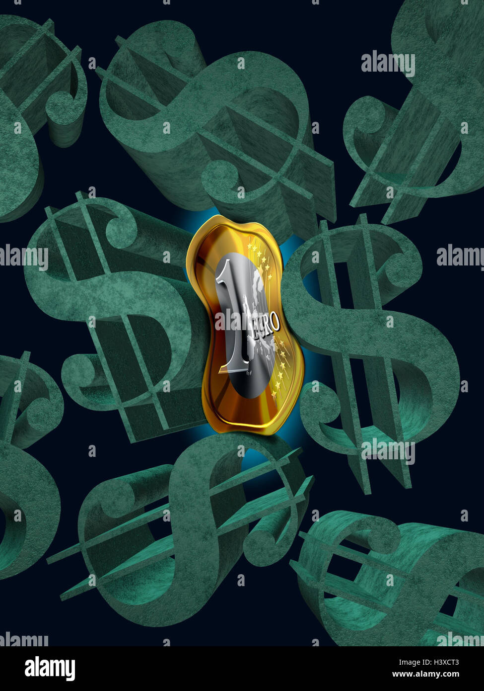 Icône, pouvoir d'achat, dollar, euro, monnaie, refoulées, la composition, la monnaie, la valeur du dollar, de l'extérieur, l'union monétaire, politique monétaire, monnaie, l'unité, la réforme de la monnaie européenne, puissance, incroyablement, squeeze, Einzwängung Banque D'Images