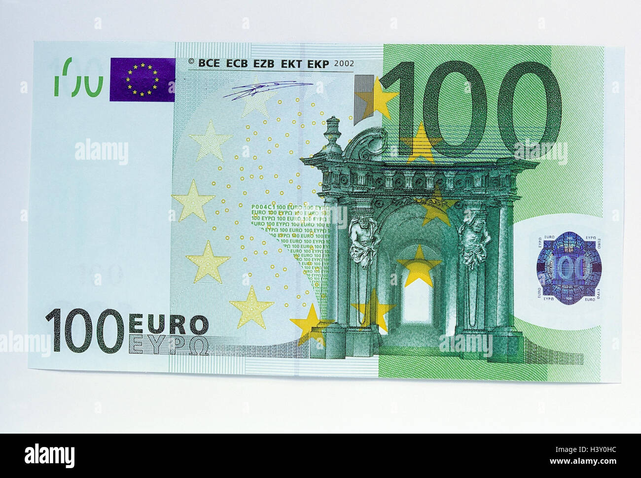 Euro, billet de banque, 100 euros, nature morte, photographie de produits, studio, cut out, de l'économie, l'union monétaire, monnaie unique, monnaie, l'UE, l'Europe, signifie le paiement de billets, Banque D'Images