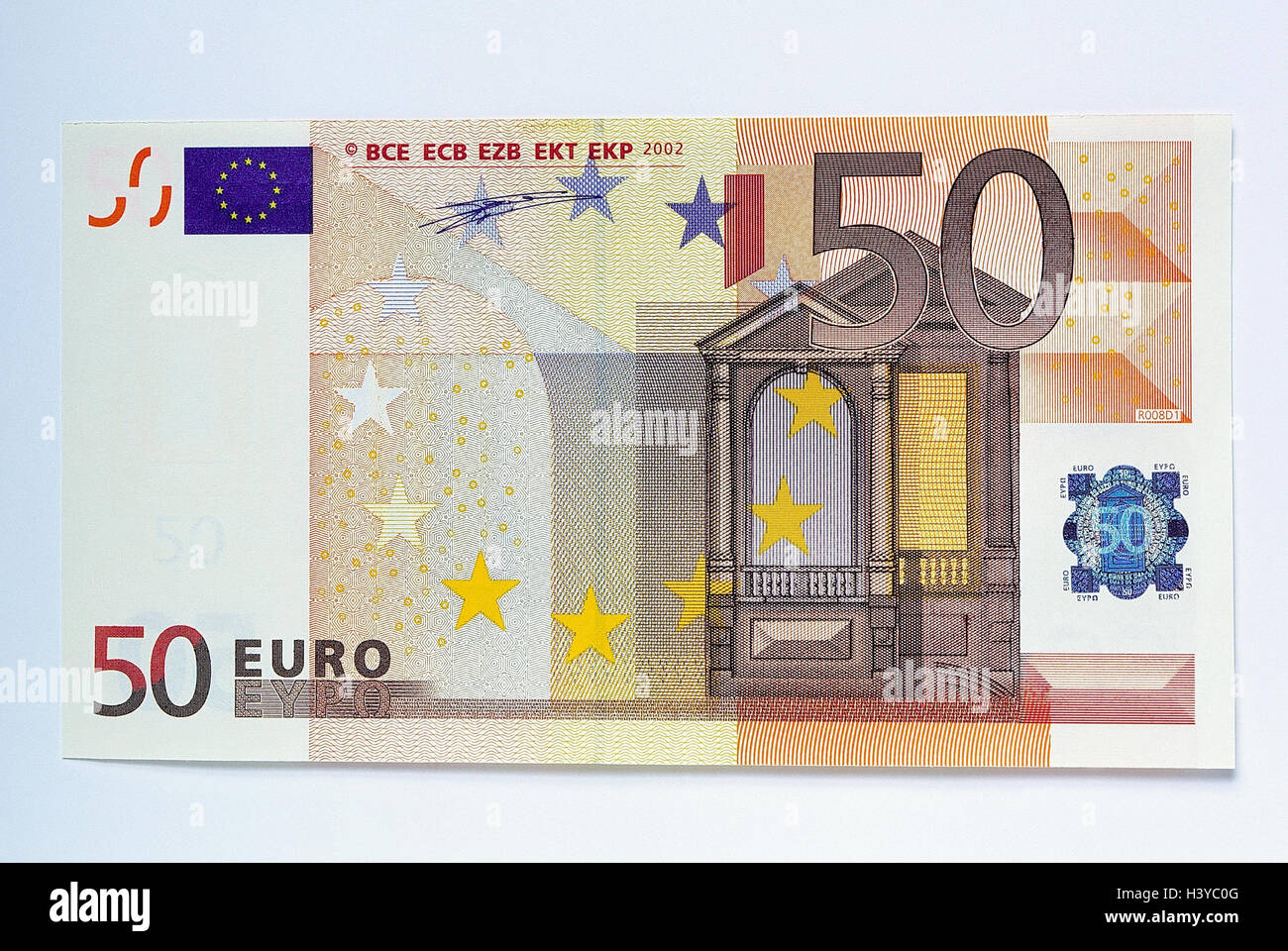 Euro, billet de banque, 50 euros, nature morte, photographie de produits, studio, cut out, de l'économie, l'union monétaire, monnaie unique, monnaie, l'UE, l'Europe, signifie le paiement de billets, Banque D'Images