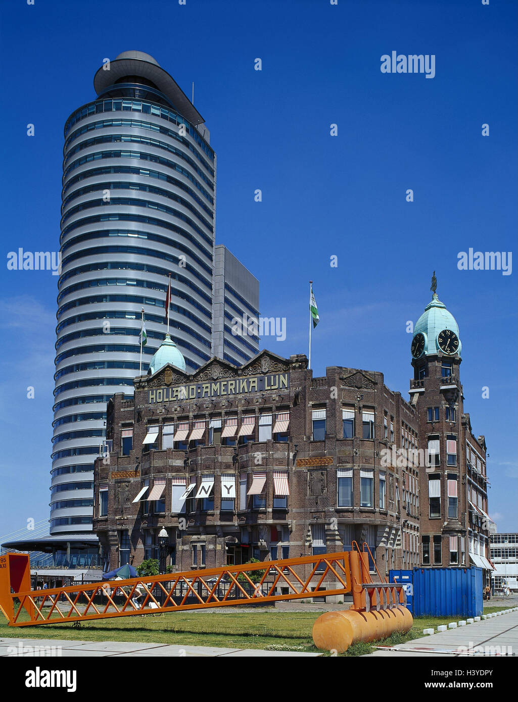 Les Pays-Bas, Rotterdam, bâtiment en brique, l'hôtel de 'New York', port  mondial centre, Hollande, Südholland, port, l'hôtel d'un bâtiment, d'une  style architectural, le tourisme, la haute naissance, gratte-ciel,  l'architecture, d'une manière différente,
