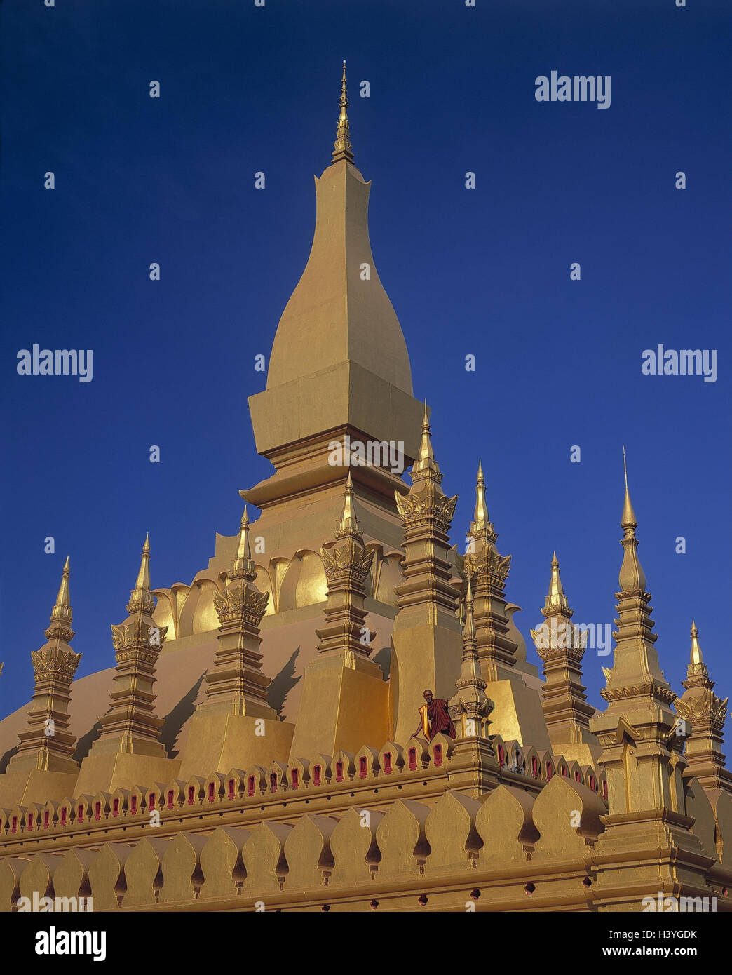 Le Laos, Vientiane, temple, PHA, Luang, Asie, Asie du Sud-Est, capital, bâtiment, architecture, bouddhiste, sanctuaire national, Stupa, culte de la construction, point d'intérêt, vue, le bouddhisme, la structure, en 1828, détruit, reconstruit en 1900-1930, dore Banque D'Images
