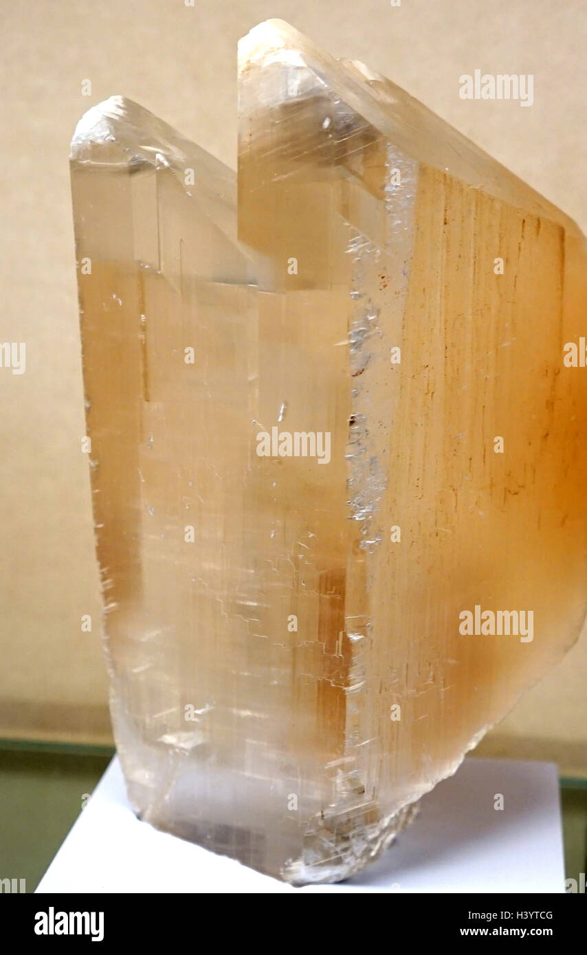 Un échantillon du sélénite, qui est fait à partir de quatre variétés du minéral gypse et cristallisé. En date du 21e siècle Banque D'Images