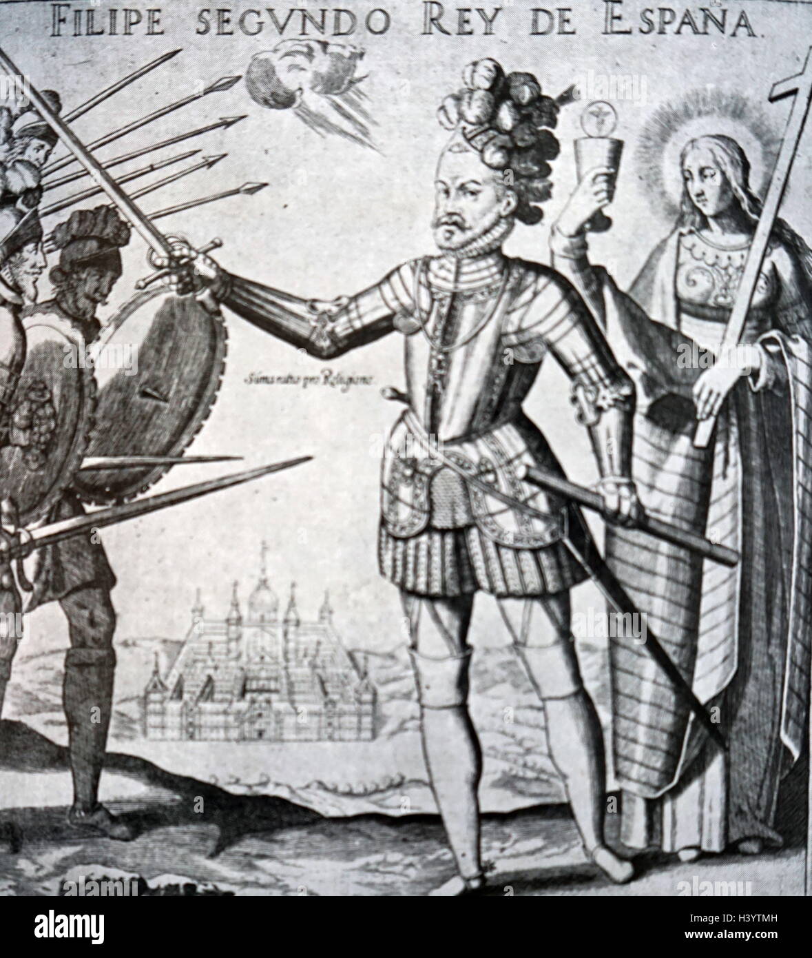 Illustration de Philippe II d'Espagne (1527-1598), roi d'Espagne, Portugal, Naples et Sicile. En date du 16e siècle Banque D'Images