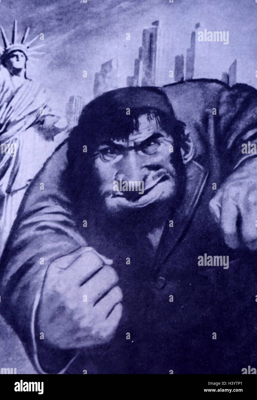 Antisémite et antiaméricains Parallèlement Affiches de propagande de la Seconde Guerre mondiale. En date du 20e siècle Banque D'Images
