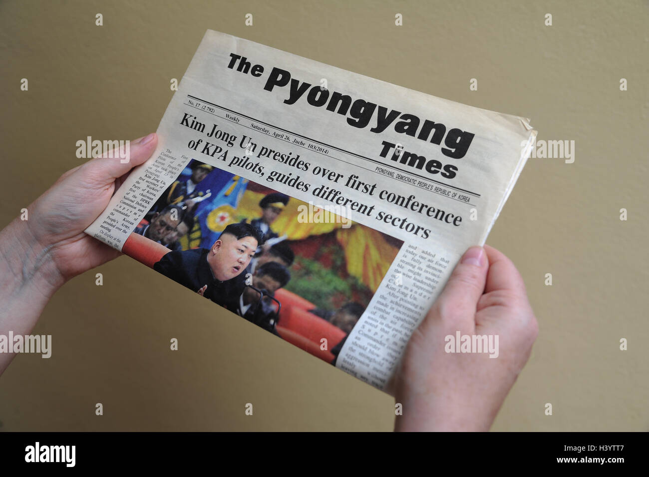 Le journal The Times de Pyongyang, en Corée du Nord Banque D'Images