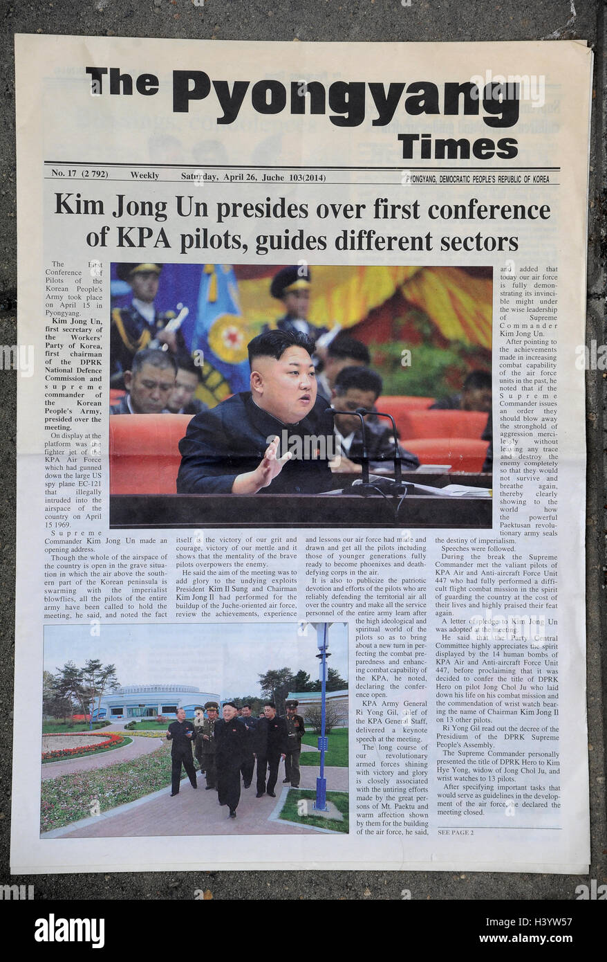 Le journal The Times de Pyongyang, en Corée du Nord Banque D'Images