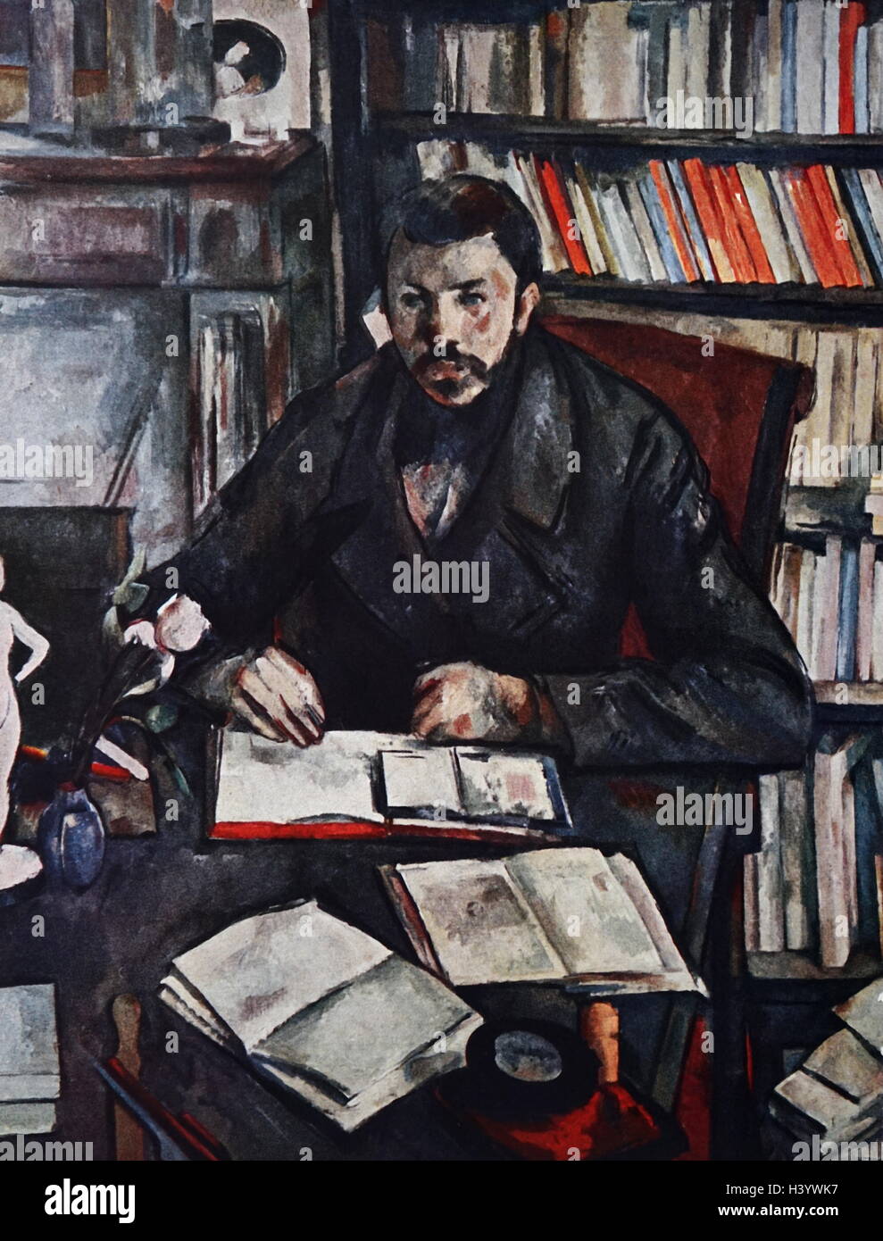 Portrait de Gustave Geffroy par Paul Cézanne (1839-1906) un artiste français et peintre post-impressionniste. En date du 19e siècle Banque D'Images