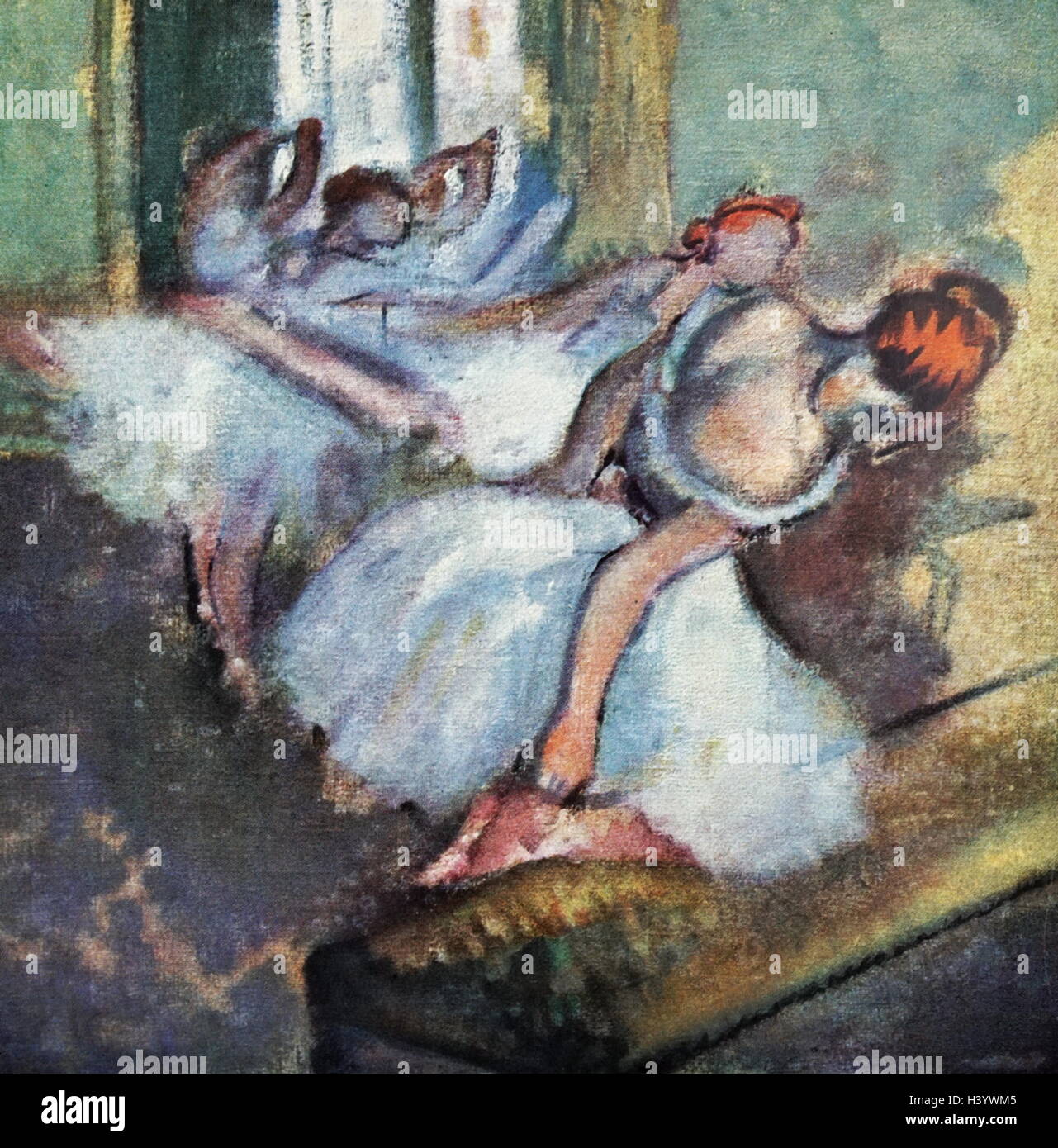 La peinture intitulée 'Dancers pratiquer' par Edgar Degas (1834-1917), un artiste et sculpteur français. En date du 19e siècle Banque D'Images