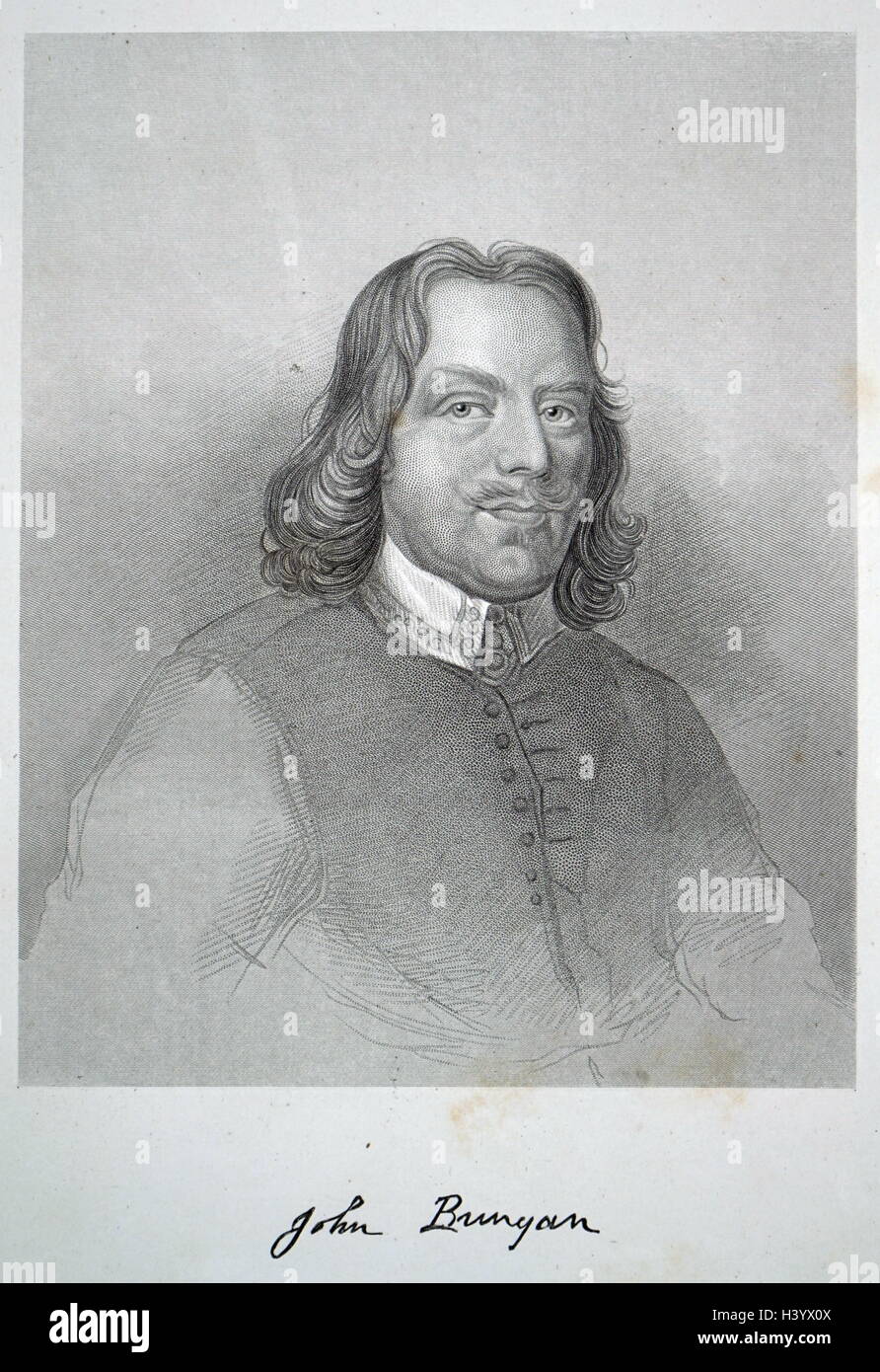 Portrait de John Bunyan (1628-1688) un écrivain et prédicateur baptiste qui est l'auteur de l'allégorie chrétienne. En date du 17e siècle Banque D'Images