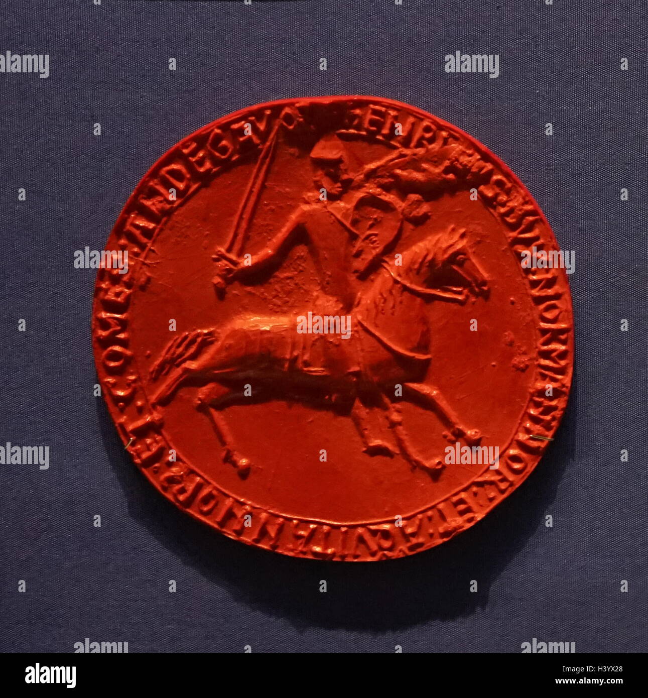 Faux sceau du Roi Henri II (1133-1189) Roi d'Angleterre. En date du 12e siècle Banque D'Images