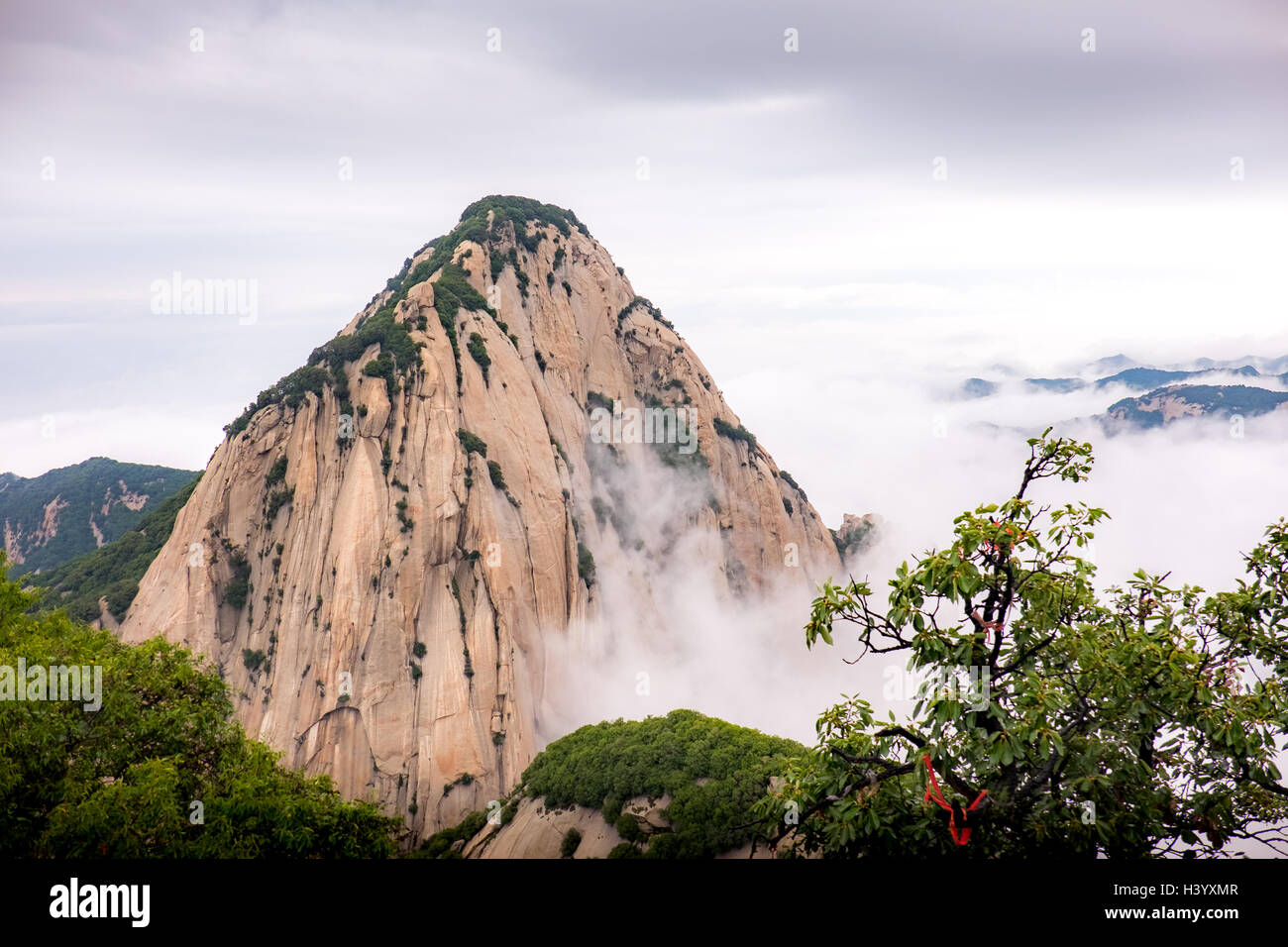 Le Mont Hua, Shaanxi, Chine Banque D'Images