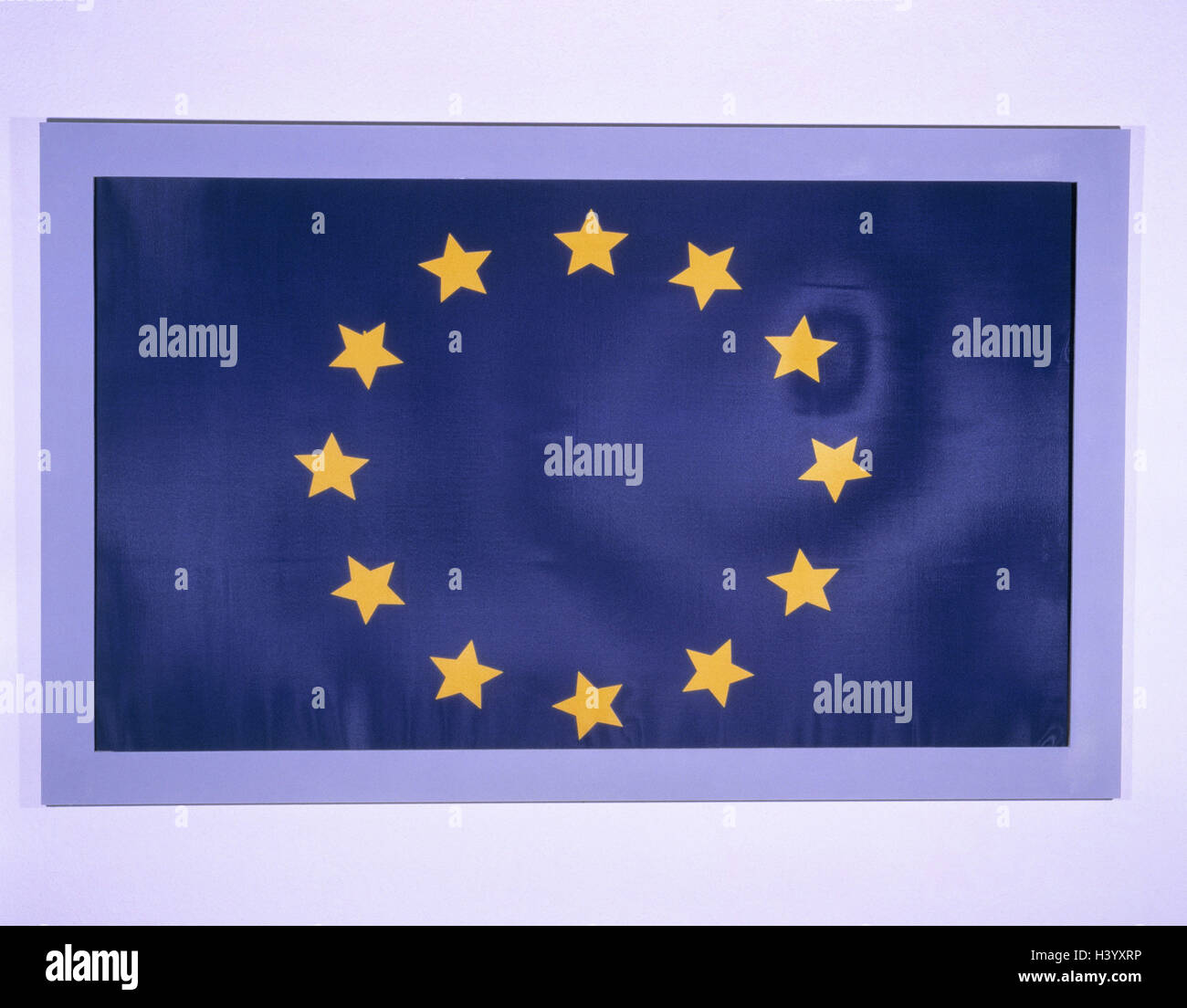 Drapeau européen, bleu-jaune, drapeau, drapeau, l'Europe, l'Union européenne, drapeau de l'UE, les étoiles, l'icône, 12 pays membres, membres, douze, Union européenne, Communauté européenne, photographie de produits, still life Banque D'Images