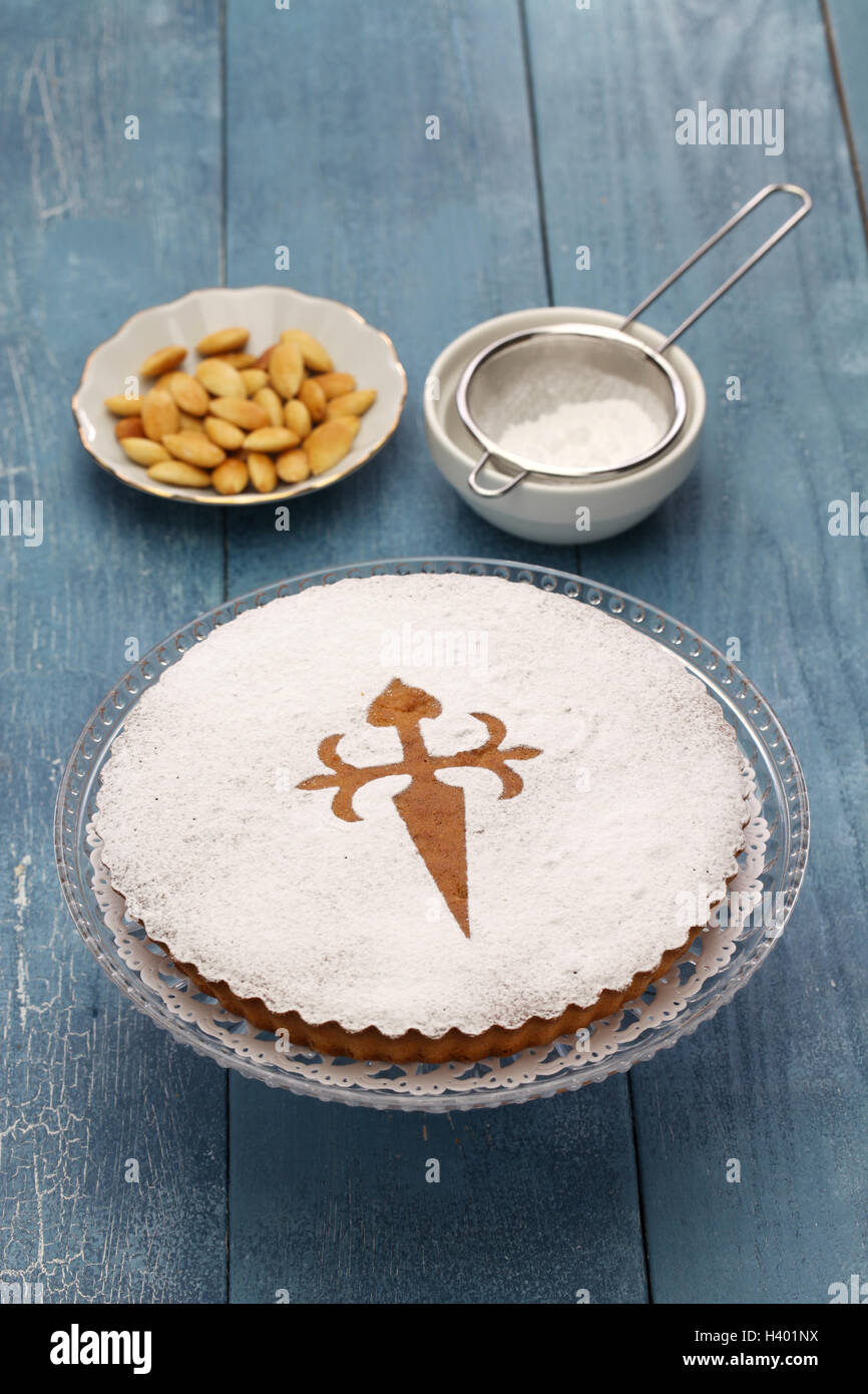 Tarta De Santiago Gateau Aux Amandes En Espagnol Photo Stock Alamy