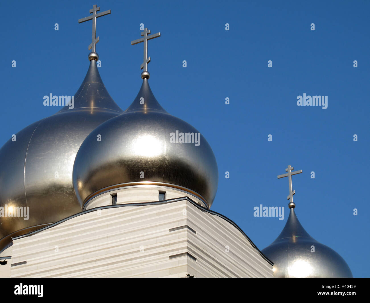 La Cathédrale Orthodoxe Russe du quai Branly, l'architecte Jean-Michel Wilmotte, rive gauche, Paris, France, Europe Banque D'Images
