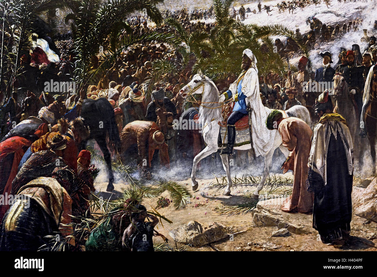 L'entrée du Prince Frédéric-guillaume de Prusse à Jérusalem 1869 Wilhelm Gentz 1822 -1890 ( Einzug des Kronprinzen Friedrich Wilhelm von Preußen à Jérusalem 1869 ) Allemand Allemagne Banque D'Images