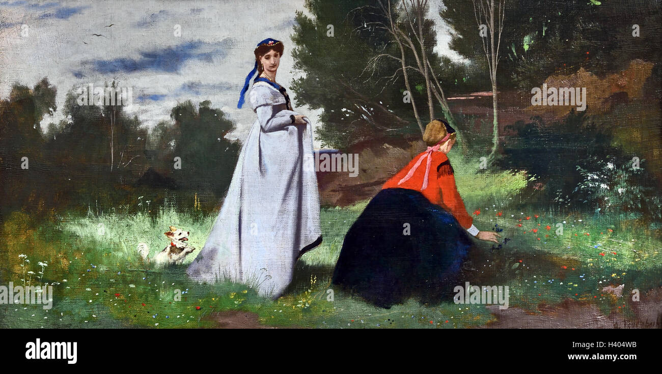 Paysage avec deux femmes 1867 Anselm Feuerbach 1829-1880 Allemagne Allemagne Banque D'Images