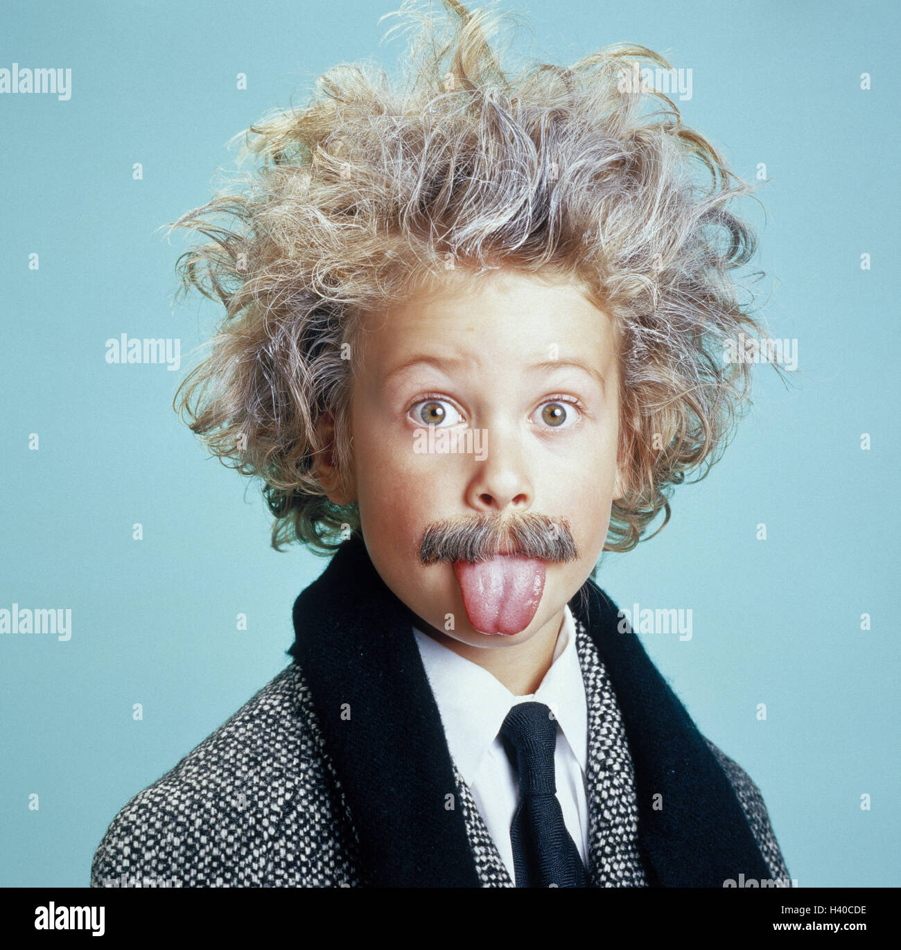 Icône, intelligence, connaissances, enfant, "Albert Einstein", portrait de l'enfant, le succès, l'esprit, le talent, le savoir-faire, sagement, genius, apprendre, IQ, garçon, doublure, Einstein, langue, bâton, effronté, intelligemment, modèle Banque D'Images