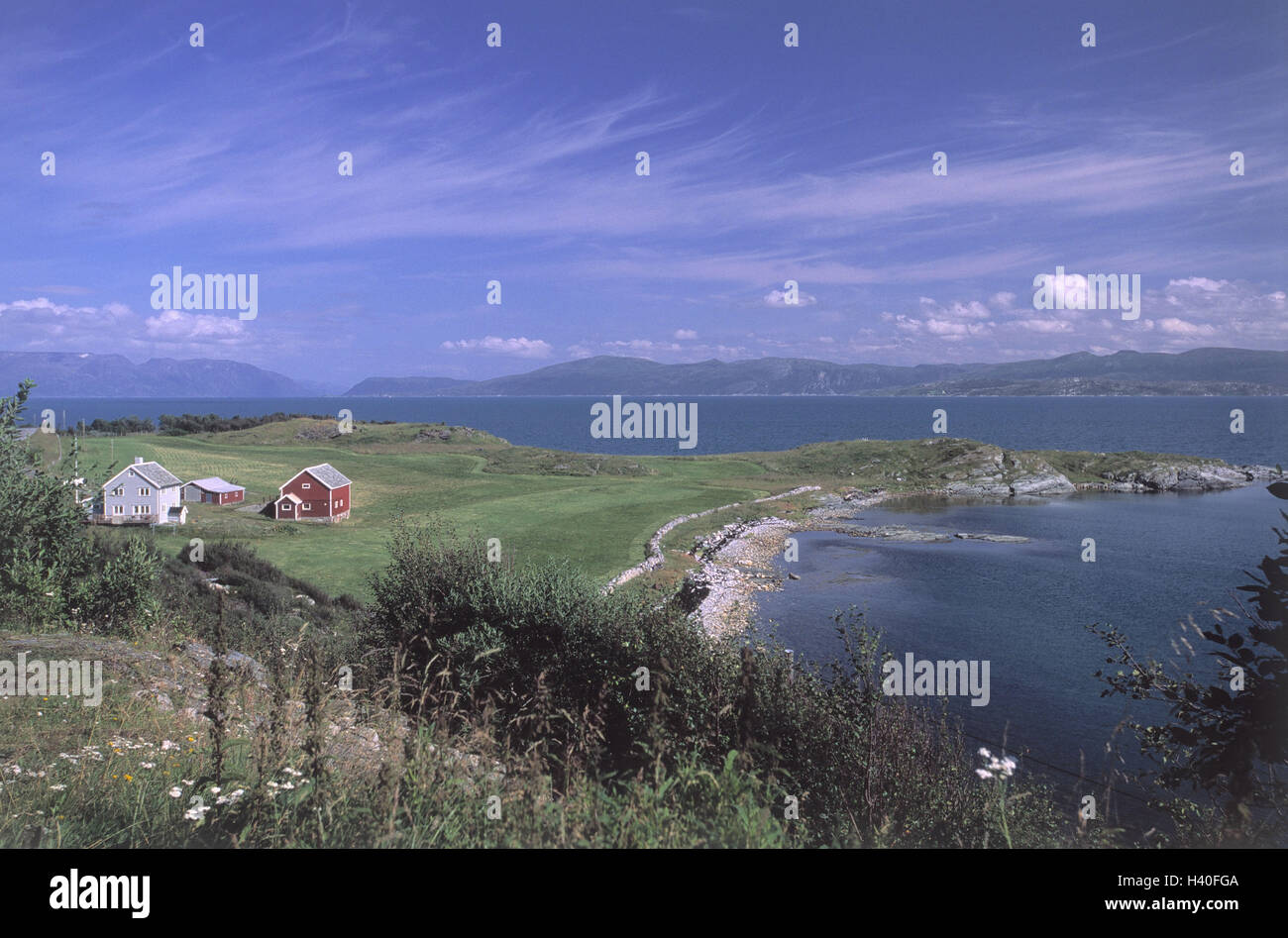 La Norvège, Finnmark, paysages côtiers, maisons, fjord, Europe — free download
