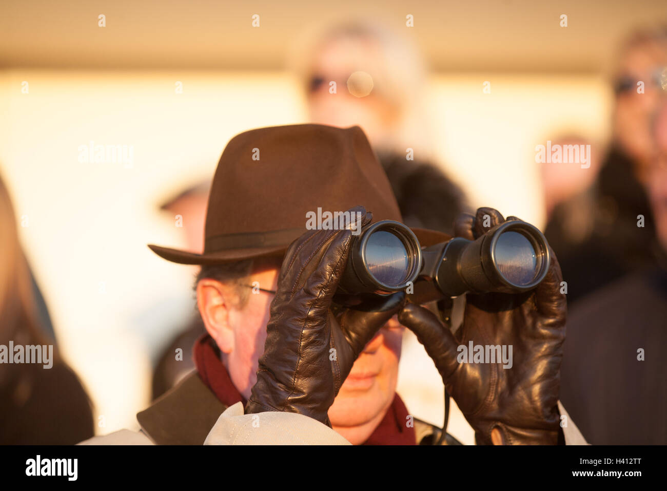 Au cours des courses de chevaux de Wincanton,Somerset, Angleterre, Royaume-Uni, Europe. Banque D'Images