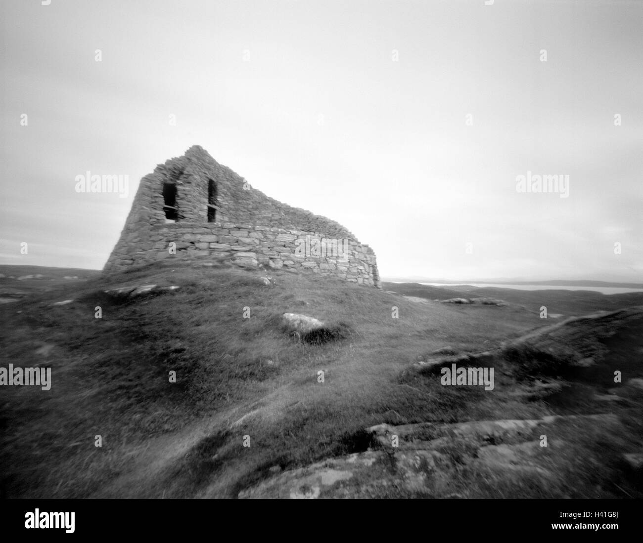 Grande Bretagne, Ecosse, île de Lewis, Dun Carloway Broch, 4e siècle, b/w, Banque D'Images