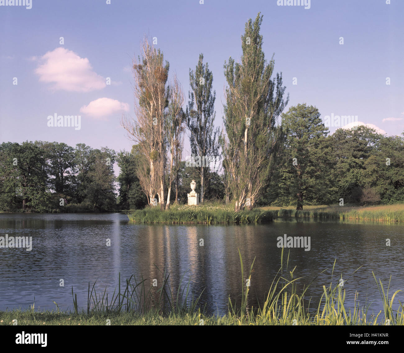 Allemagne (Saxe-Anhalt), empire, 5 jardin de l'île Rousseau, l'Europe, 'l'Elbe moyenne', de la biosphère, paysage, prairie, jardin de remous, en anglais, le plus grand et le plus ancien parc paysage, Kontinentaleuropas considérablement, l'horticulture, parc de loisirs, construit en 1764 - en 1804, l'UNESCO-Patrimoine culturel, nature, le lieu d'intérêts Banque D'Images