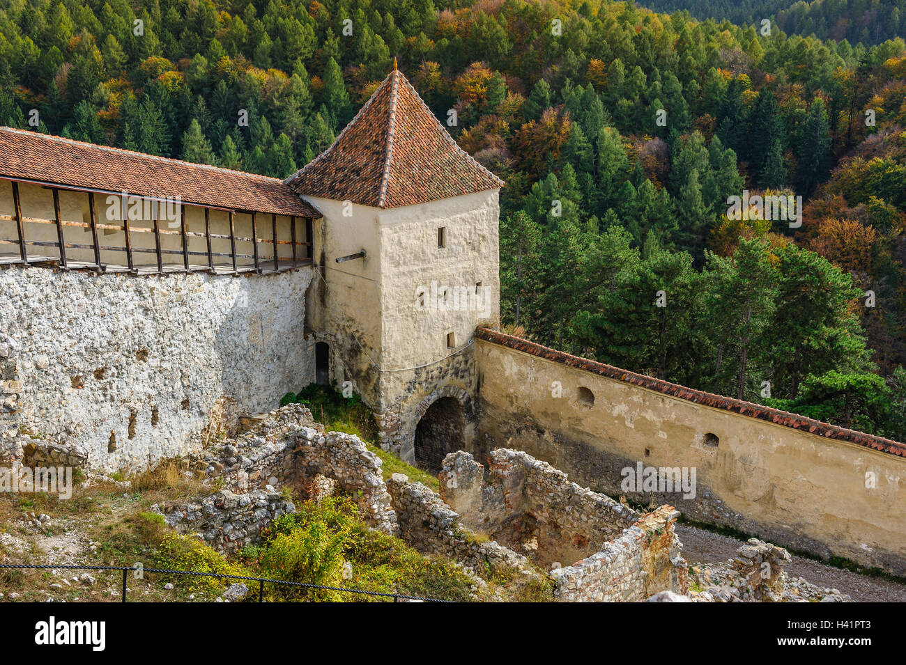 Forteresse médiévale de Brasov, en Transylvanie, Brasov, Roumanie Banque D'Images