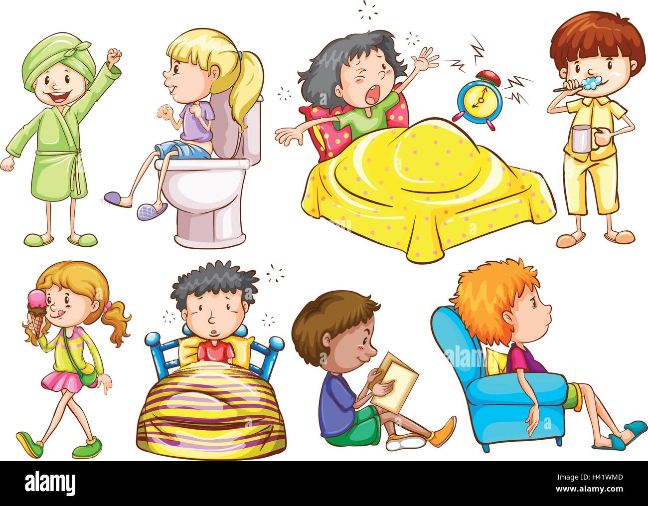 Les enfants de faire différentes activités illustration Illustration de Vecteur