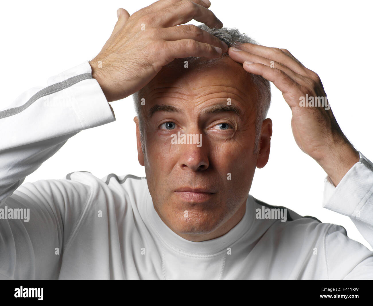 à Lhomme Aux Cheveux Gris Au Vieillard Look Délié