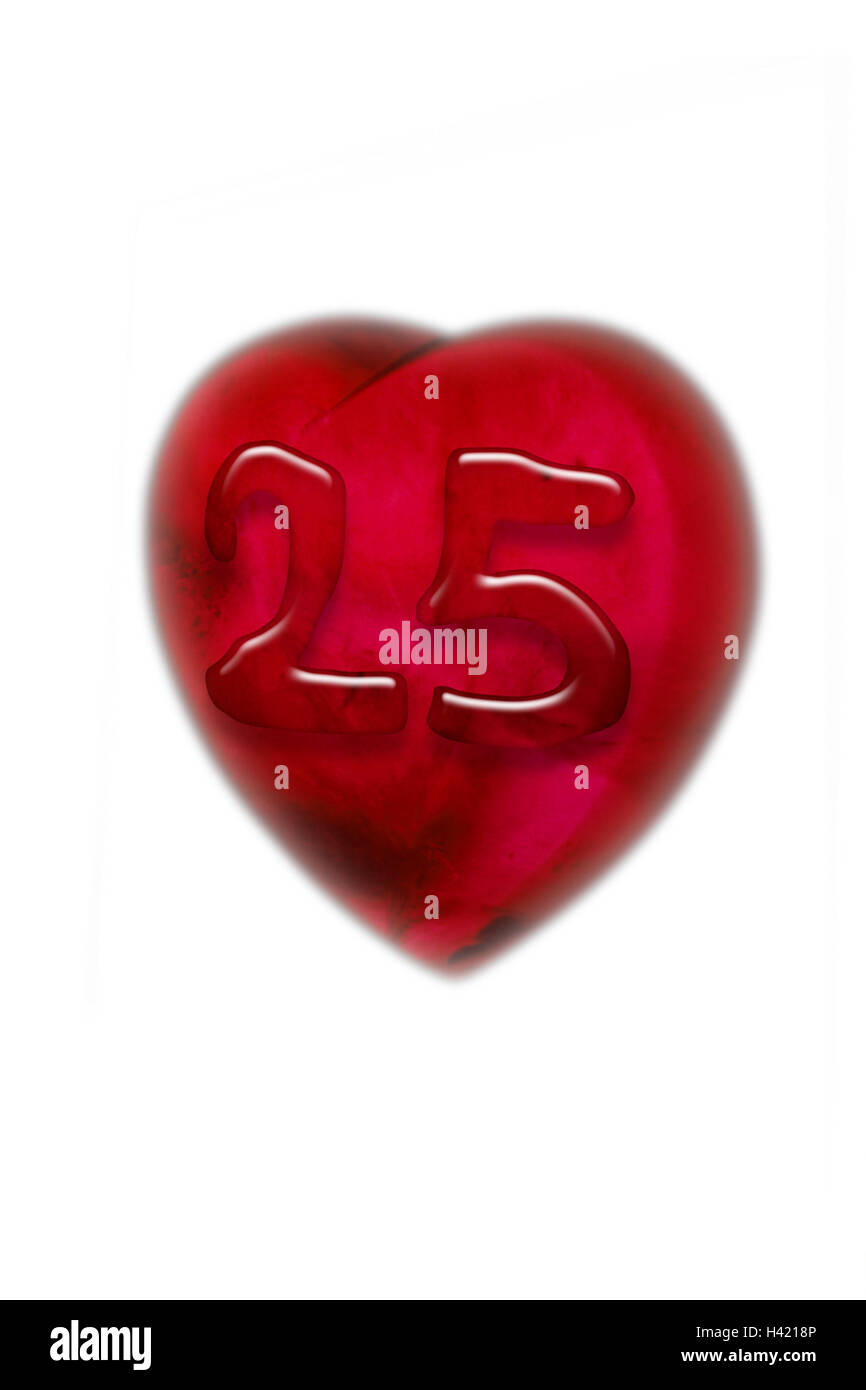 Coeur en plastique, numéro 25, coeur, Darling, en forme de coeur, rouge ...