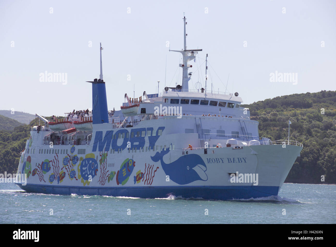 L'Italie, l'île d'Elbe, mer, navire 'Moby Line', l'Europe, la mer