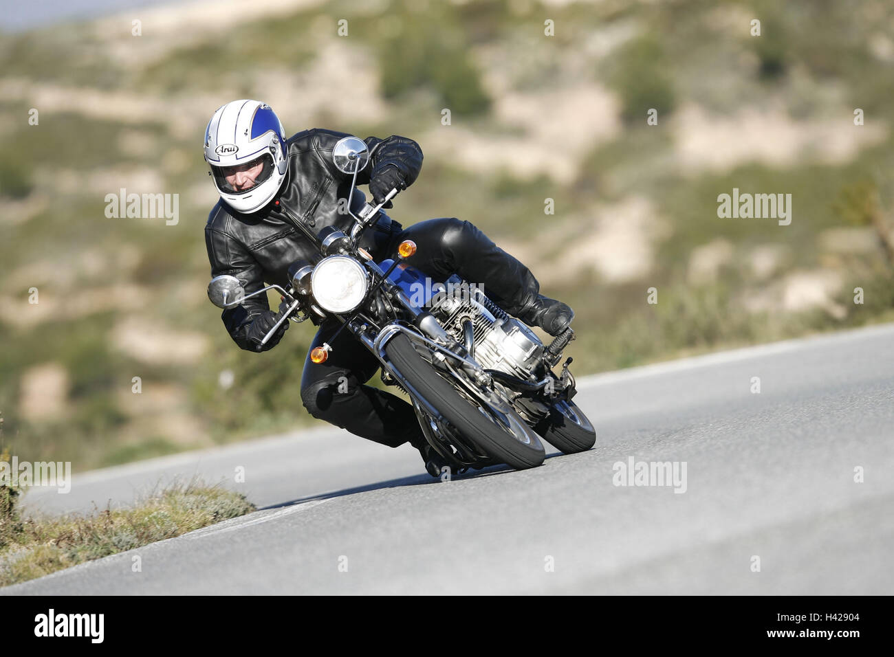 , Moto Honda CB 'Quatre' super sport, classique, déménagement, de façon dynamique, bend Banque D'Images