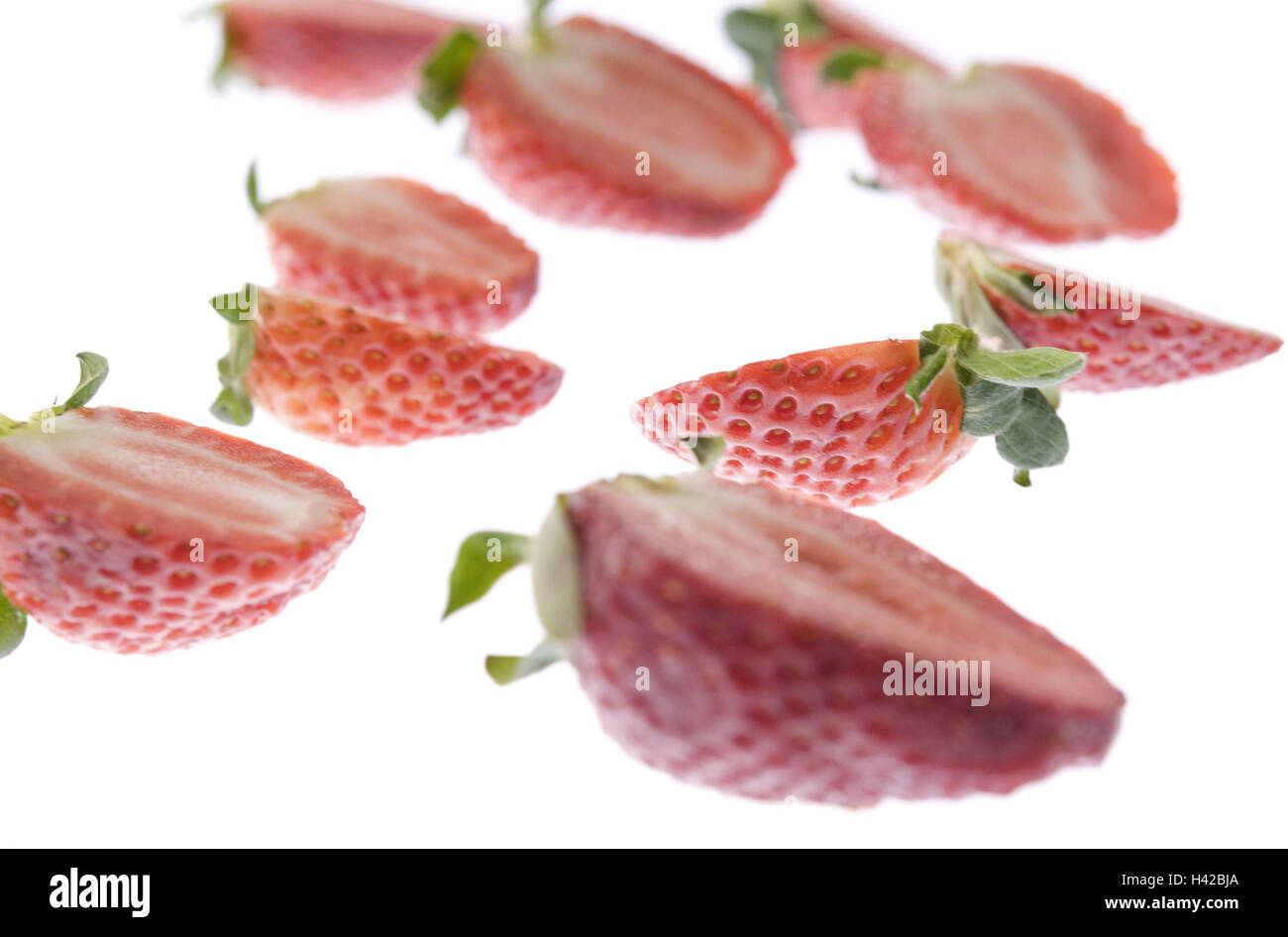 Les fraises, les moitiés, Banque D'Images