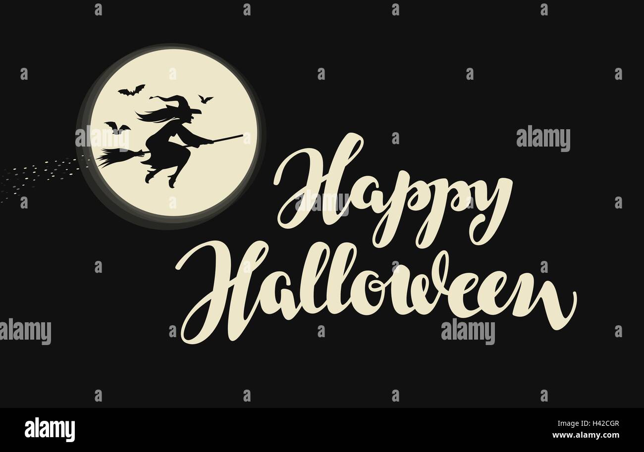 Happy Halloween banner ou d'une carte de vœux. Vector illustration Illustration de Vecteur