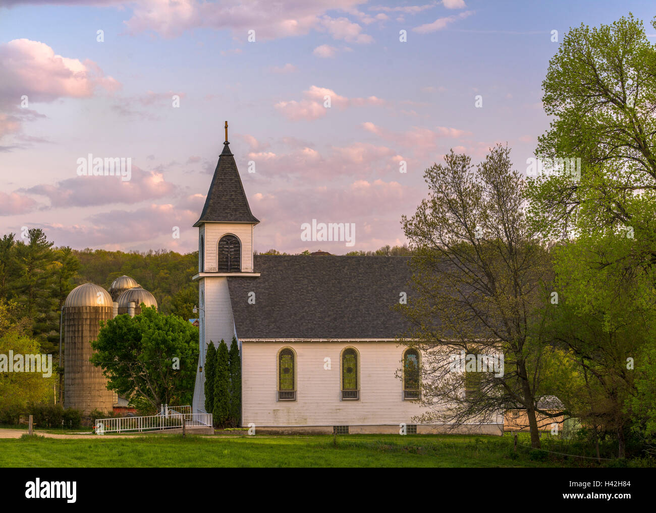 Iowa Comté (Wisconsin) : église Saint Jean-Baptiste dans Arena township Banque D'Images