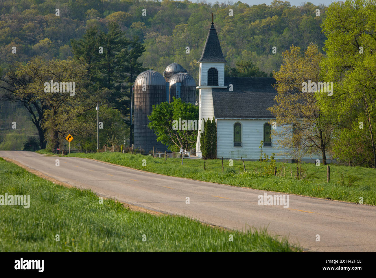 Iowa Comté (Wisconsin) : église Saint Jean-Baptiste dans Arena township Banque D'Images