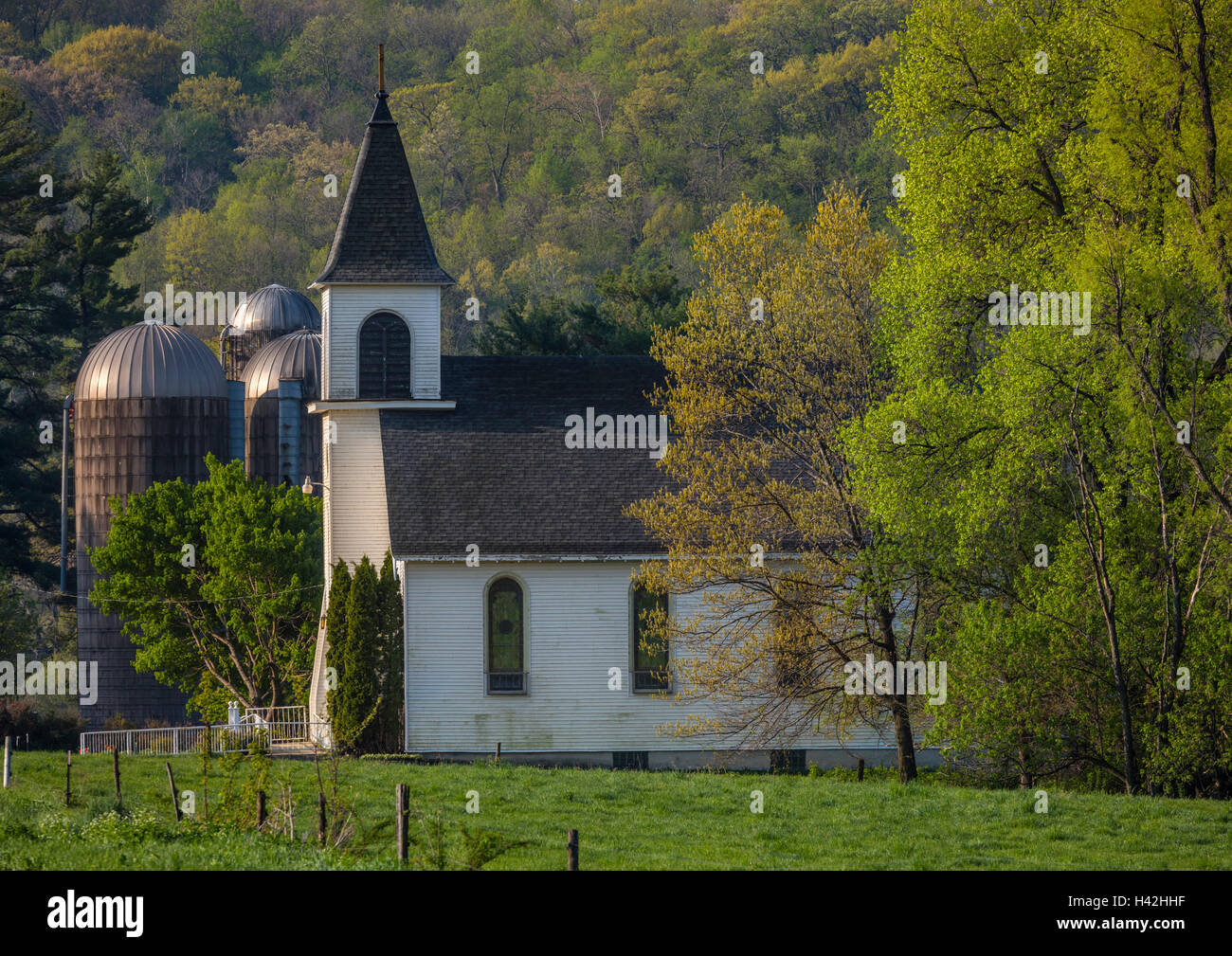 Iowa Comté (Wisconsin) : église Saint Jean-Baptiste dans Arena township Banque D'Images