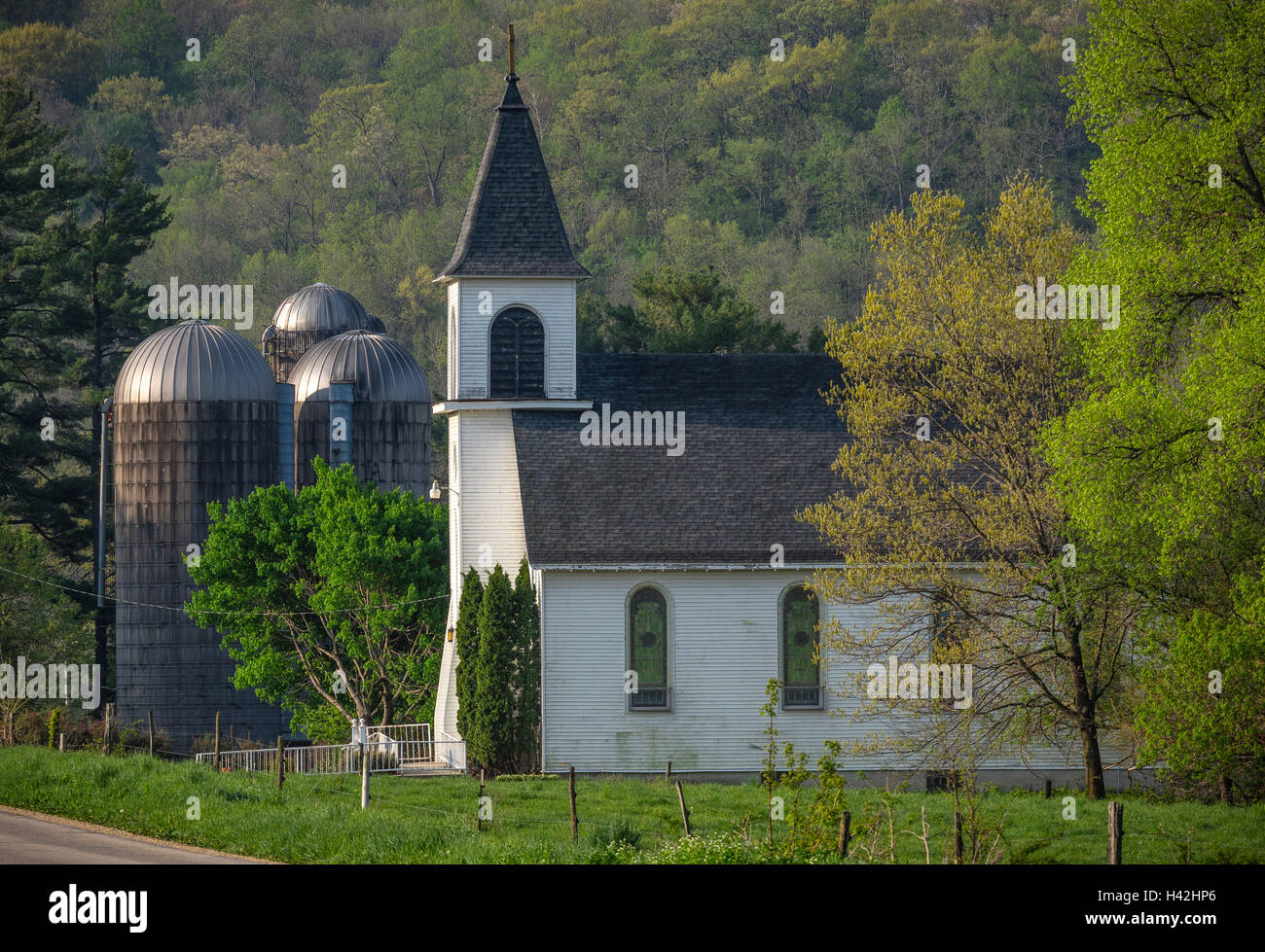Iowa Comté (Wisconsin) : église Saint Jean-Baptiste dans Arena township Banque D'Images