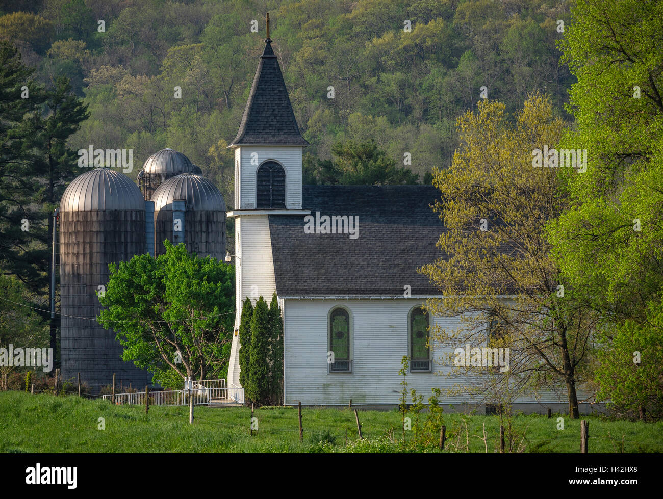 Iowa Comté (Wisconsin) : église Saint Jean-Baptiste dans Arena township Banque D'Images