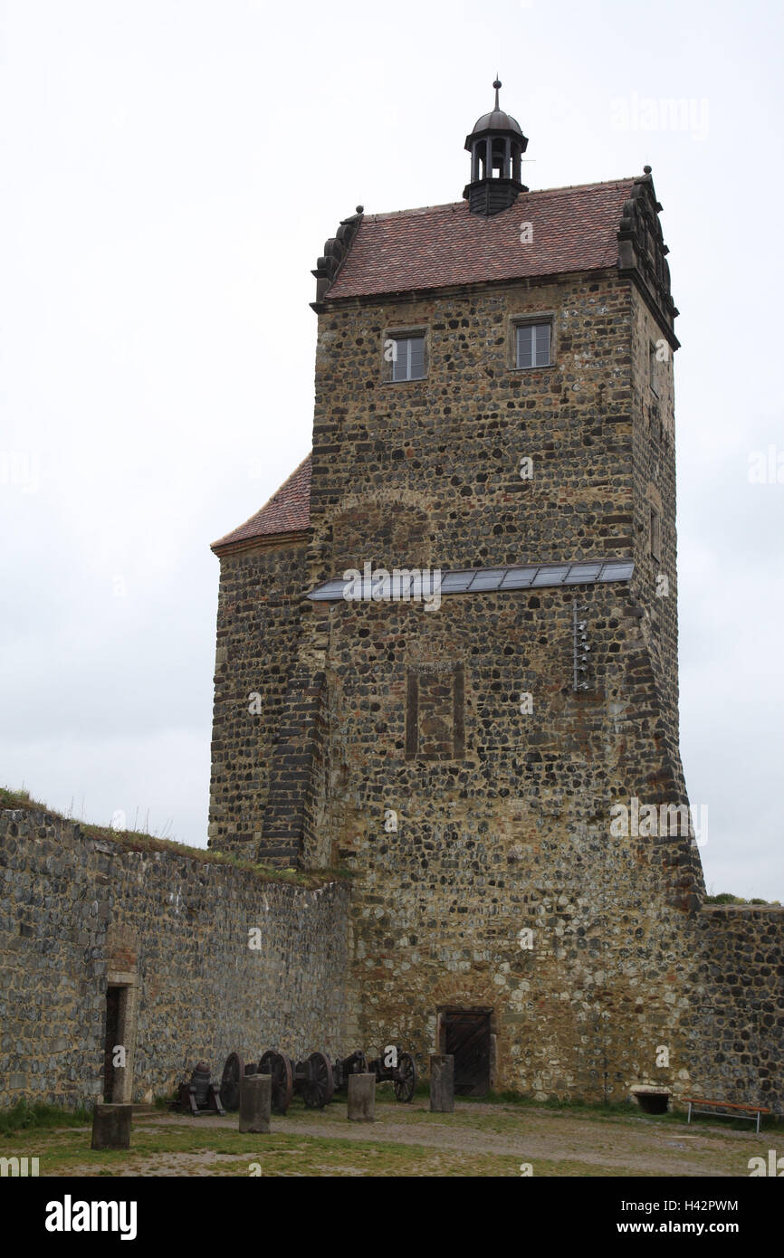 L'Allemagne, la Suisse Saxonne, Dohma, château Stolpen, détail, tour, Banque D'Images