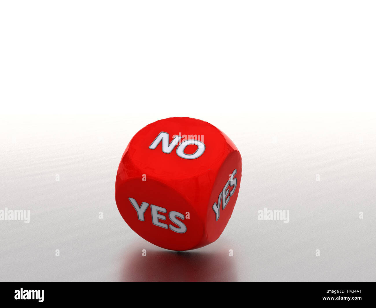 Cubes, oui, non, de l'infographie, Game cube, rouge, décision, la décision d'aide, aide, chance, jetez les dés, oui, non, 3d-graphique, Banque D'Images