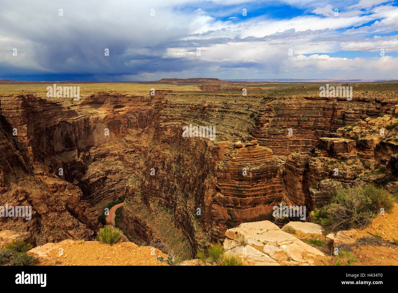 C'est une vue de la Little Colorado River Gorge vu depuis un point de vue à la Little Colorado River Tribal Park, Arizona USA Banque D'Images