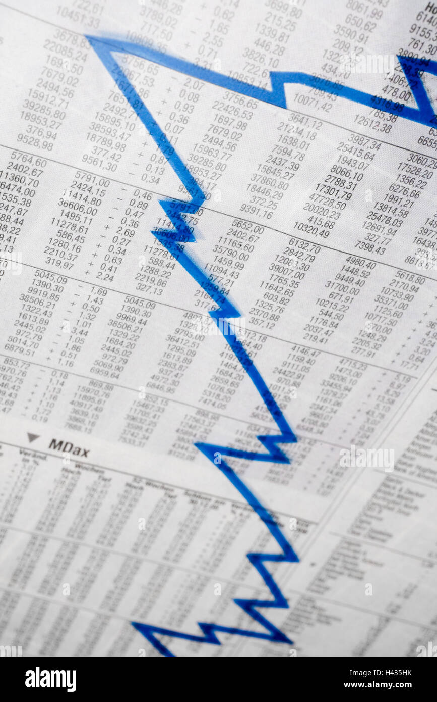 Rapport de marché boursier, l'équilibre, la courbe en bleu, d'actions, le prix des actions, le développement de cours, cours, tableau, Aktienchart, bourse, les cours de la bourse, bourse, investissements, finances publiques, la politique de l'argent, monnaie, économie, stock exchange-index, la spéculation, des finances, de l'équilibre du marché, le profit, l'augmentation des cours, de flèche, de la perte, de la décroissance de cours, récession, crise, bourse d'échange, le commerce des actions, bourse, bourse, bourse-Trading, entreprises, commerce mondial, partagez-business, le commerce, la vie au calme, fait-réception, série, Banque D'Images