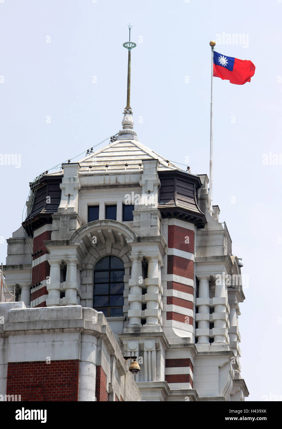 Palais présidentiel, tour, drapeau, Taipeh, Taiwan, Banque D'Images