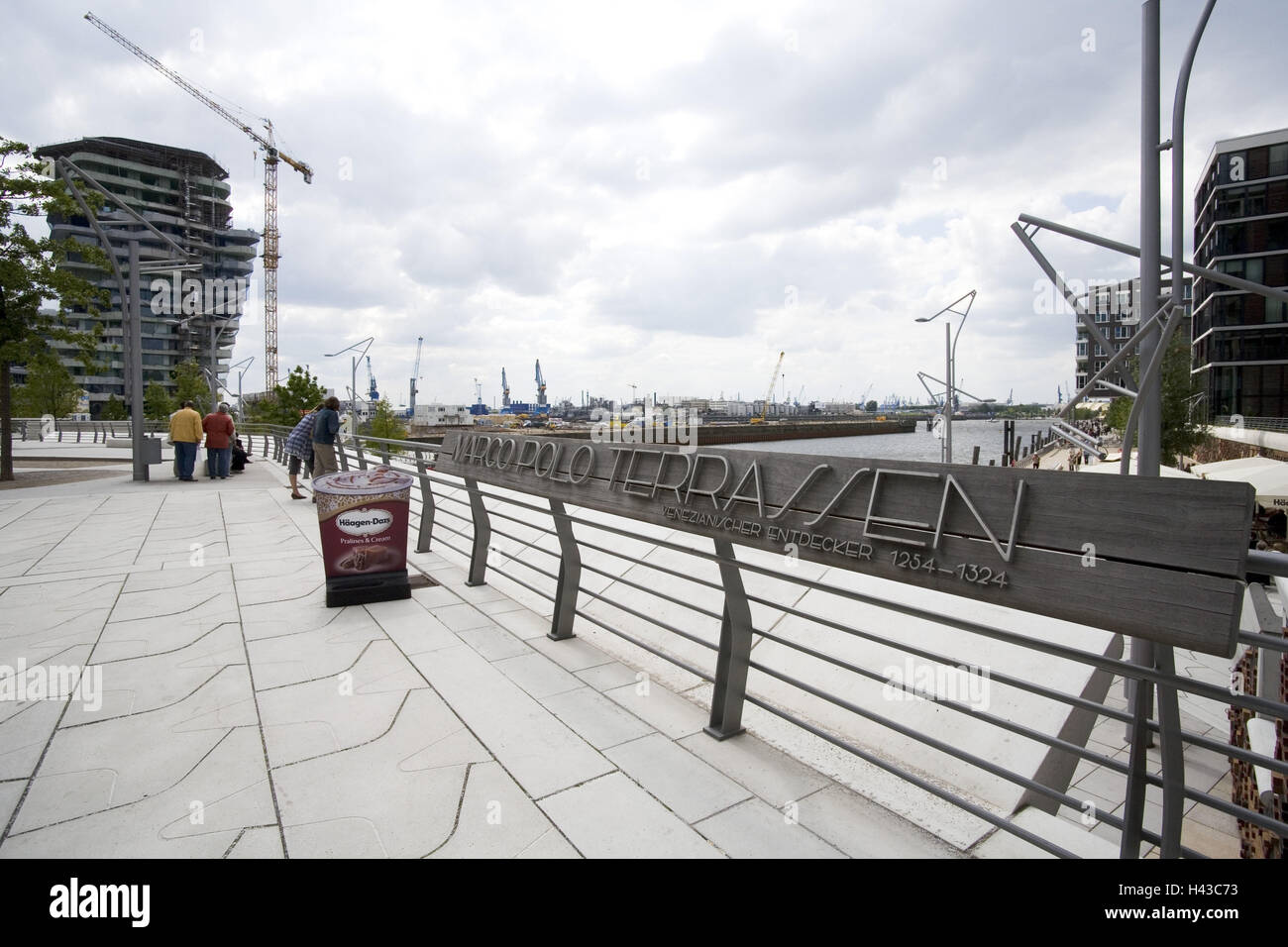 Allemagne, Hambourg, ville portuaire, Marco Polo, terrasses Banque D'Images