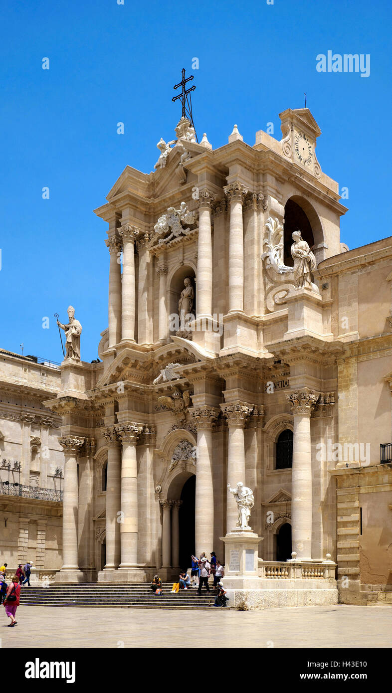 Cathédrale de Santa Maria delle Colonne, Province de Syracuse, Sicile, Italie Banque D'Images